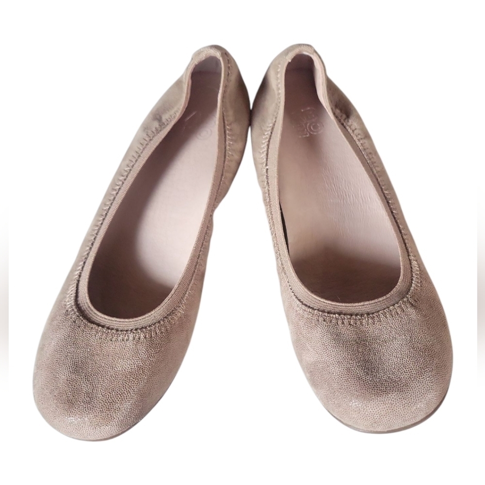 Abeo Tia ATO System Metallic Leather Elegant Tan Ballet Flats Size 6N